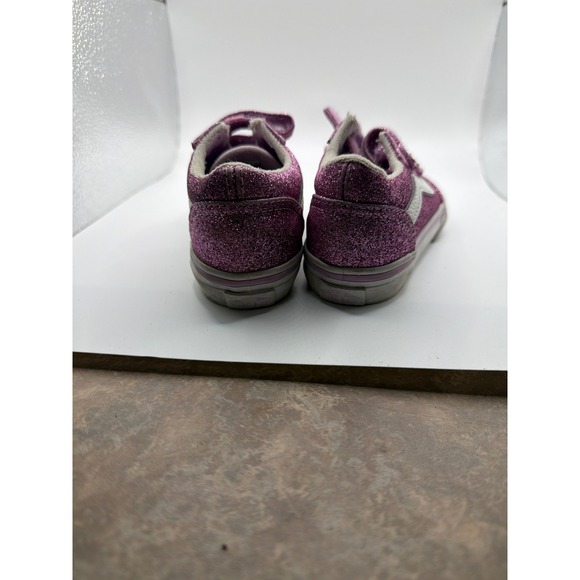 Vans Other - Vans Old Skool V Toddler Pink Glitter Hook and Loop Sneakers Size 8.0